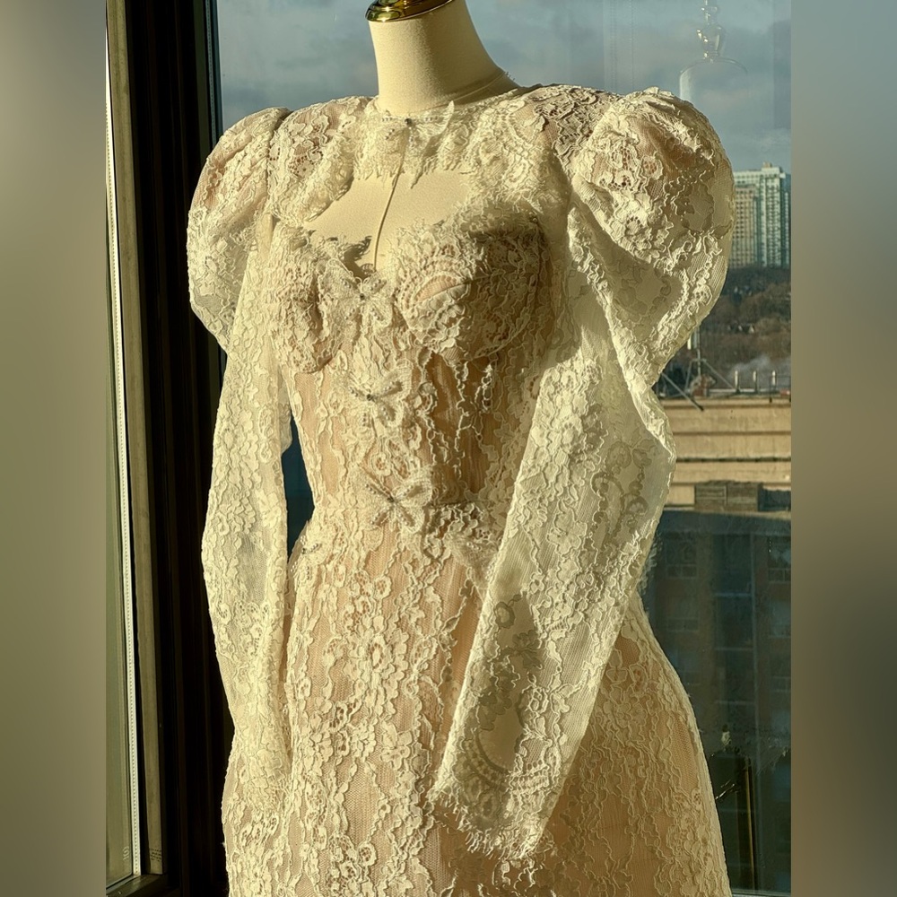 BRONX & BANCO Colette Blanc Lace Bolero, White, Sz L / US 8 - Picture 3 of 15